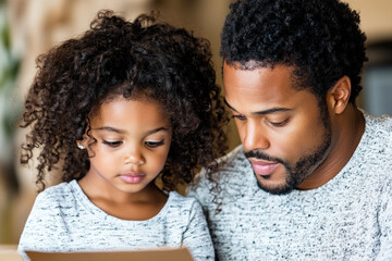 Obraz premium a family reviewing their health insurance documents together at home, emphasizing the importance of understanding their coverage