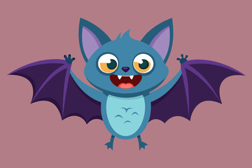 Cute Halloween Bat Cartoon. An illustration of a cute happy cartoon Halloween bat character