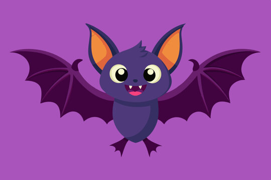 Cute Halloween Bat Cartoon. An illustration of a cute happy cartoon Halloween bat character