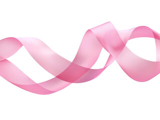Pink Flowing Silk Ribbon on White Background - Isolated Transparent Design Element