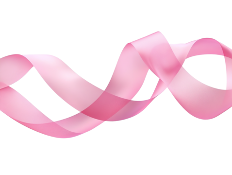 Pink Flowing Silk Ribbon on White Background - Isolated Transparent Design Element