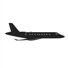 Gulfstream Silhouette, Illustration Isolated On White Background