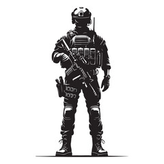 Special Forces Soldier in Tactical Gear