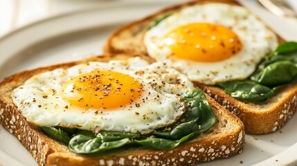 Delicious Gourmet Breakfast Plate: Freshly Cooked Eggs, Toast, and Organic Salad for a Healthy Meal, Perfect for Brunch or Lunch with Tasty Vegetables and Homemade Ingredients