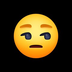 Obraz premium Skeptical Face Emoji