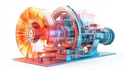Fototapeta premium Dynamic Artistic Shot of Pump Turbines in Motion