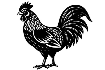  Cute Rooster silhouette minimalistic vector art illustration