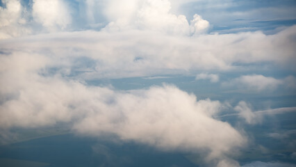 Above the clouds. flight concept.