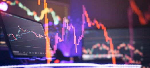 Background of economic trends for business ideas and trading on stock exchanges. Abstract finance...