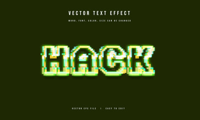 Hack Pixel Glitch futuristic editable movie game style text effect