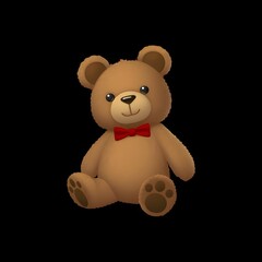 Obraz premium Teddy Bear Emoji - Cute Plush Toy 