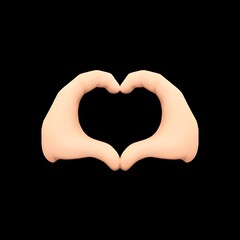 Obraz premium Heart Hands Emoji - Love and Affection Gesture 