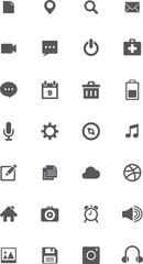 Minimalist Black Icons Set for Universal Digital Interface