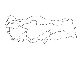 Turkey map symbol shape, travel web flat concept icon symbol vector illustration