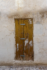 Old authentic vintage closed front door in Ostuni, Puglia, Italy