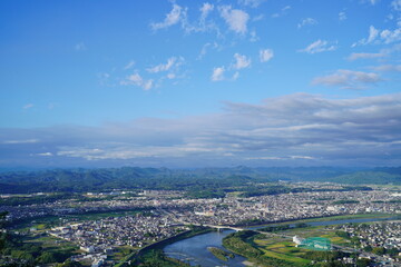 鳩吹山から望む美濃加茂市の街並み