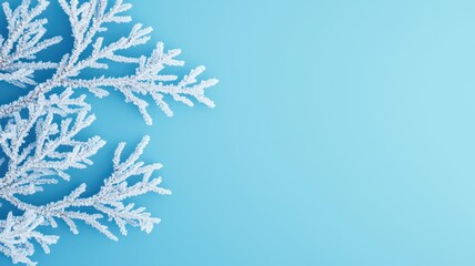 Obraz premium A delicate snowflake against a soft blue background, showcasing intricate patterns and a wintry aesthetic.