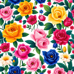 Fototapeta premium seamless pattern with roses 