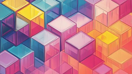 Colorful Abstract Blocks with Geometric Patterns