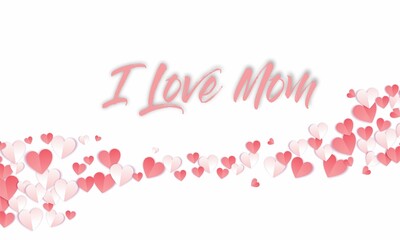 I Love Mom  postcard.   symbols of love for mom greeting card design