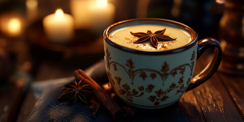 Warm Spiced Coffee with Cinnamon and Star Anise