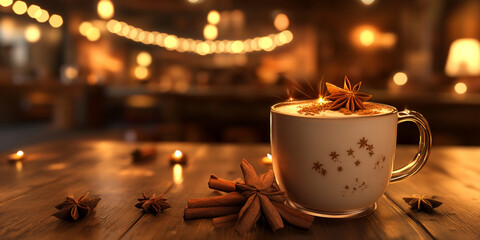 Warm Spiced Coffee with Cinnamon and Star Anise