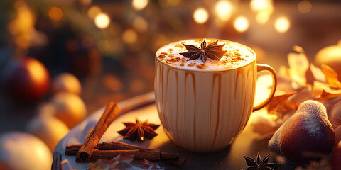 Warm Spiced Coffee with Cinnamon and Star Anise