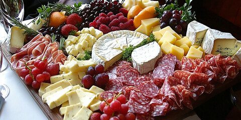 Gourmet Cheese Platter with Assorted Meats