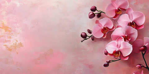 Elegant Pink Orchids on Textured Background