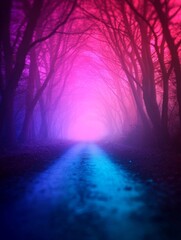 Fototapeta premium Enchanted Forest Path with Glowing Light