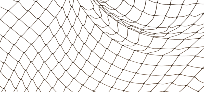 Football or tennis net. Rope mesh on a white background close-up