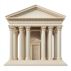 Obraz premium Ancient Greek Temple Facade with Columns and Entrance