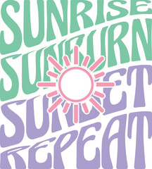 summer retro groovy t shirt design