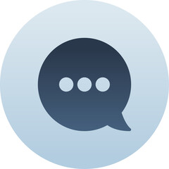 Circle Chat Rounded Right Circle Icon with Dark Blue Gradient Isolated on White Background
