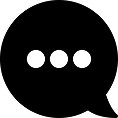 Circle Chat Rounded Right Black Filled Icon Isolated on White Background