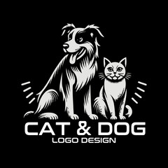 Cat And Dog Vector Logo Design