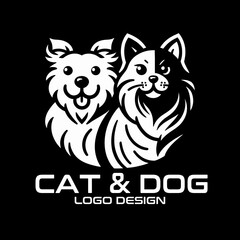 Cat And Dog Vector Logo Design