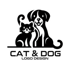 Cat And Dog Vector Logo Design