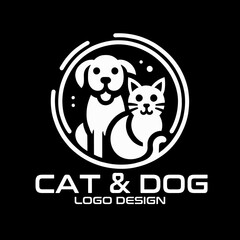 Cat And Dog Vector Logo Design