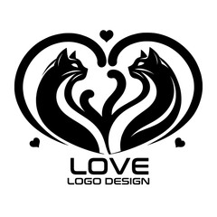 Naklejka premium Love Vector Logo Design