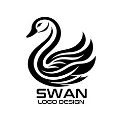 Fototapeta premium Swan Vector Logo Design