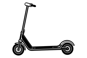  kick scooter silhouette minimalistic vector art illustration 