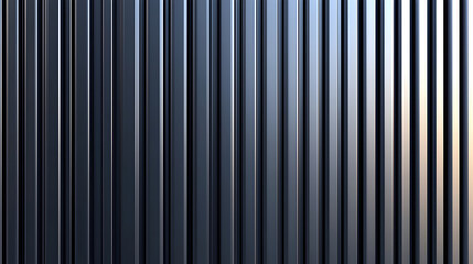 Sleek vertical metal panels create modern and industrial aesthetic, reflecting light and shadows beautifully. This design element adds depth and texture to any space