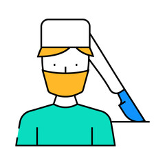 surgeon doctor line icon vector. surgeon doctor sign. isolated symbol illustration