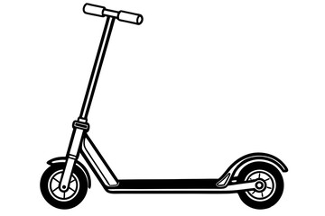  kick scooter silhouette minimalistic vector art illustration 