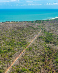 Aerial view Phuoc Buu Nature Reserve at Ba Ria Vung Tau. Concept travel trip in Vietnam nature beautiful landmark.