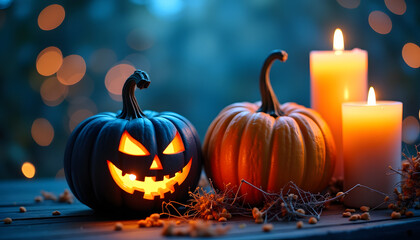 Fototapeta premium halloween pumpkin on a black background