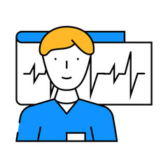 cardiologist doctor line icon vector. cardiologist doctor sign. isolated symbol illustration