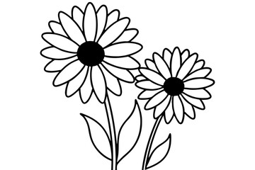 
daisy flower silhouette vector, daisy flower outline vector illustration
