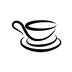 coffee cup icon vector, line sign